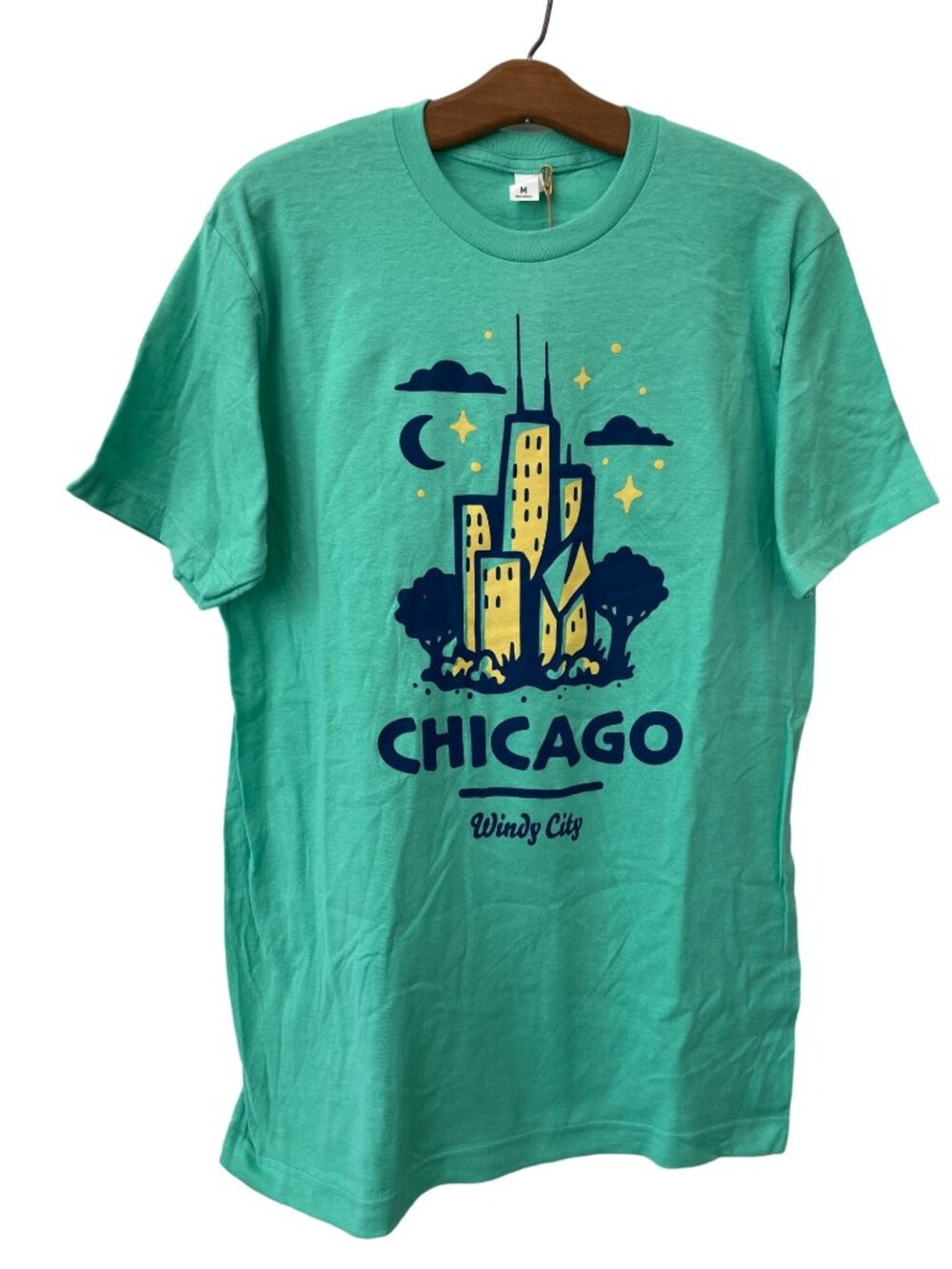Good Land Supply Co. Graphic Tee Medium Chicago Windy City Mint Basic Tee NEW
